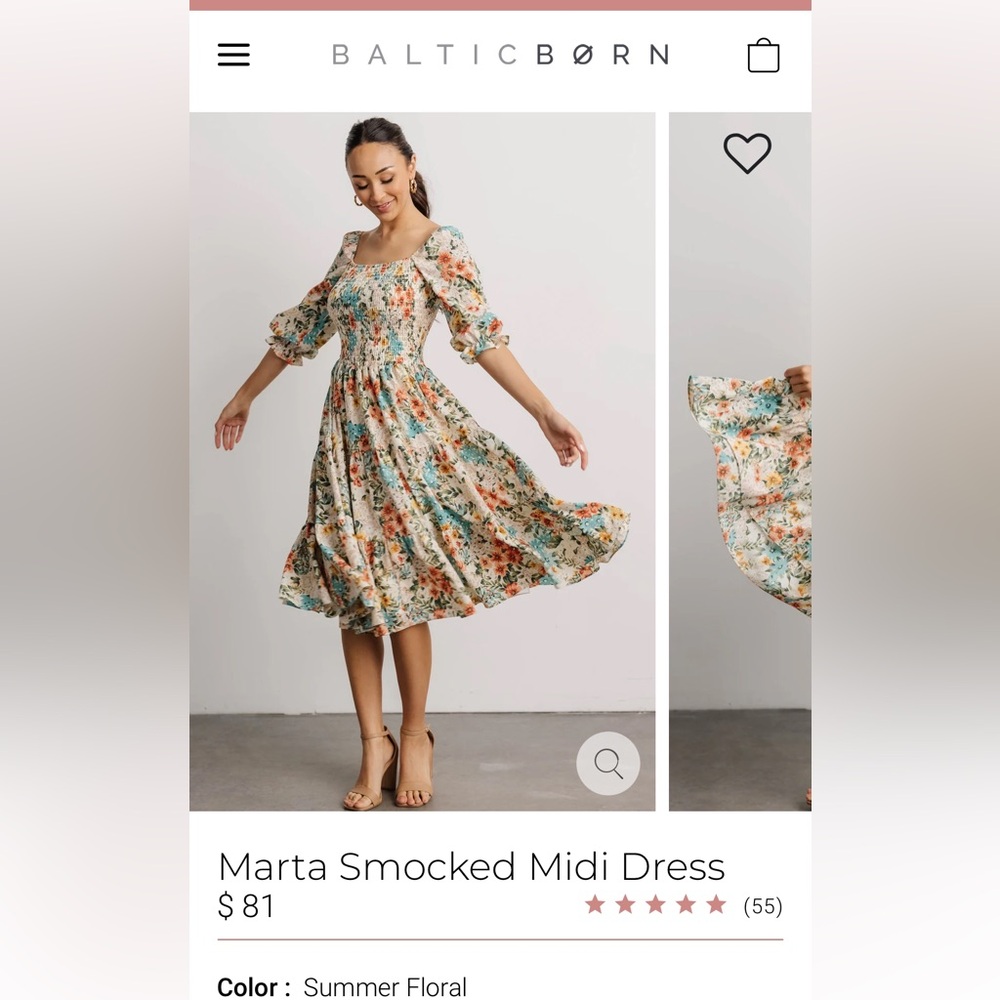 Baltic Born Marta Smocked Midi Dress